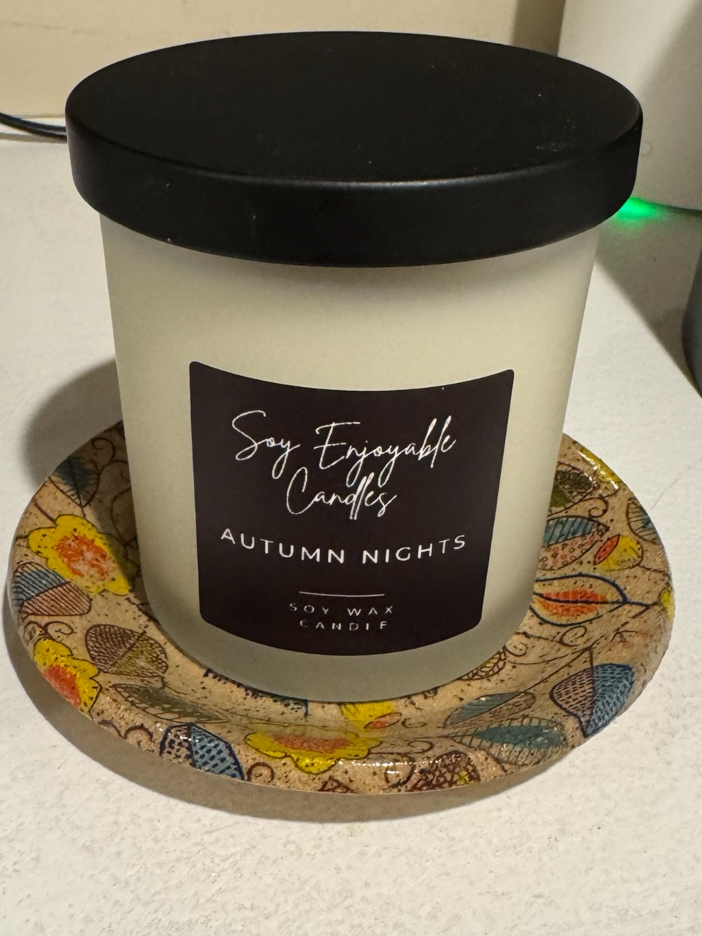 ARTISAN SERIES: Boxed set with 8.0 oz Frosted straight-sided jar with your choice of Candle Coaster.